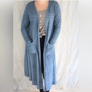 Beautiful blue LulaRoe Sarah Duster Cardigan